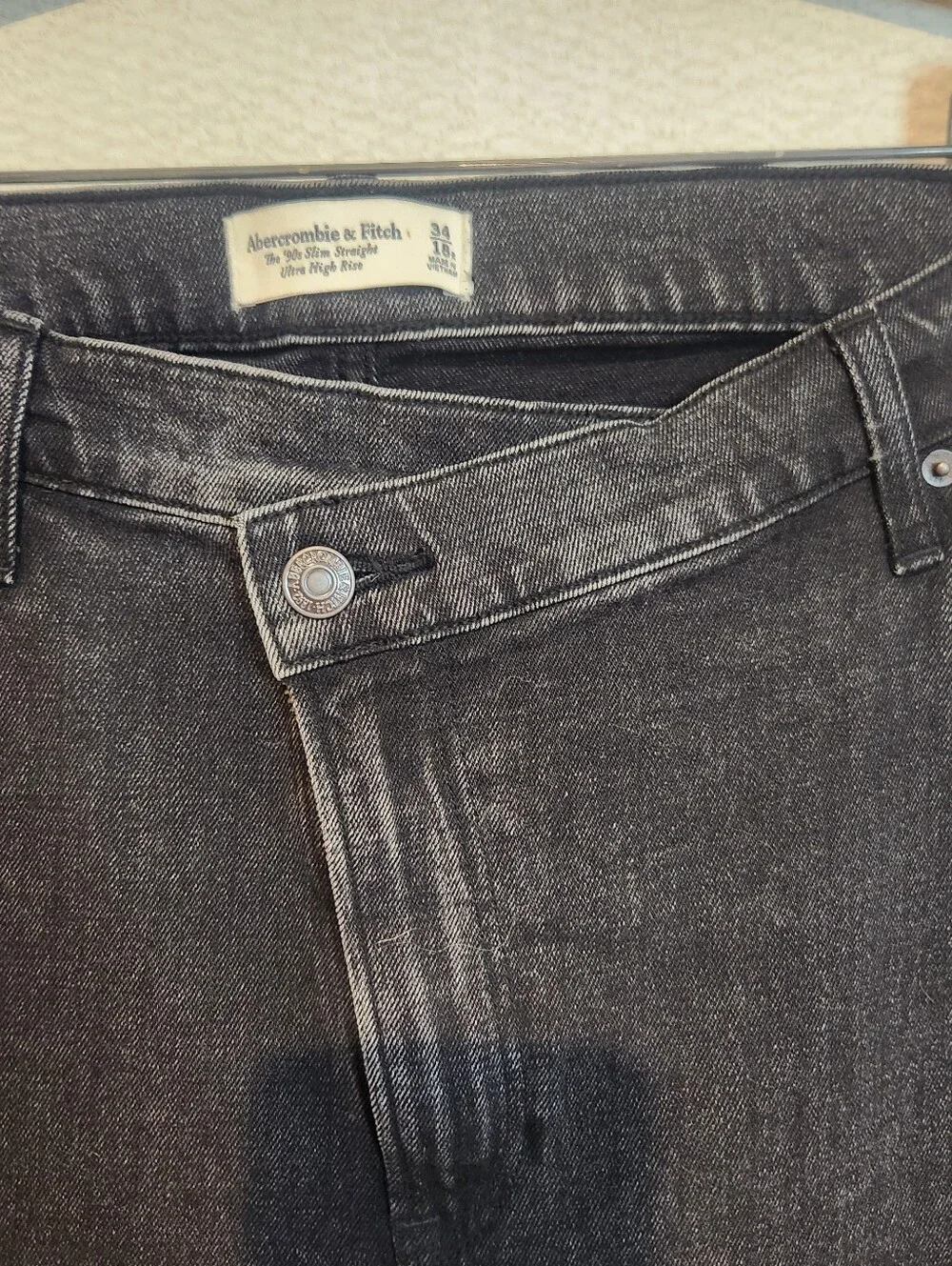 Abercrombie & Fitch The 90's Slim Straight Ultra High Rise Crossover Jeans 18/34